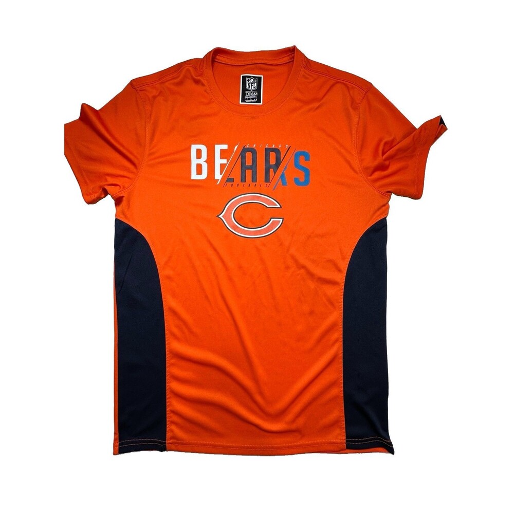 Chicago Bears Dri Fit Shirt NFL Team Apparel Mens T-Shirt Large Orange